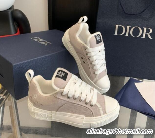 Best Price Dior BY ERL B23 Skater Sneakers in Cotton Canvas Light Grey 022819