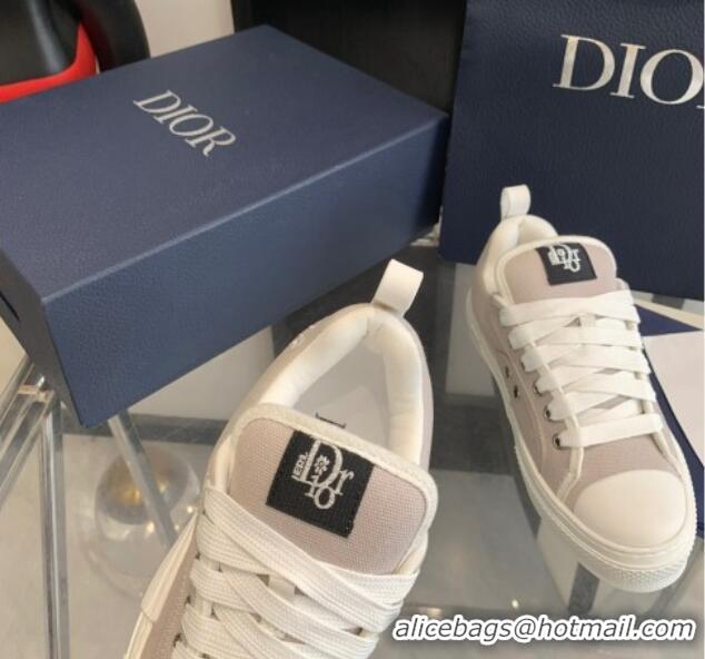 Best Price Dior BY ERL B23 Skater Sneakers in Cotton Canvas Light Grey 022819