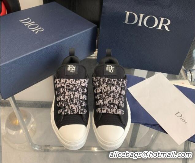 Popular Style Dior BY ERL B23 Skater Sneakers in Black Cotton Canvas 022820