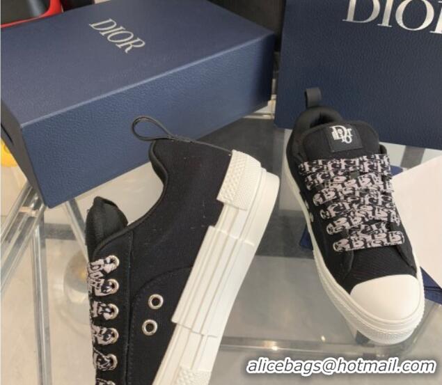 Popular Style Dior BY ERL B23 Skater Sneakers in Black Cotton Canvas 022820