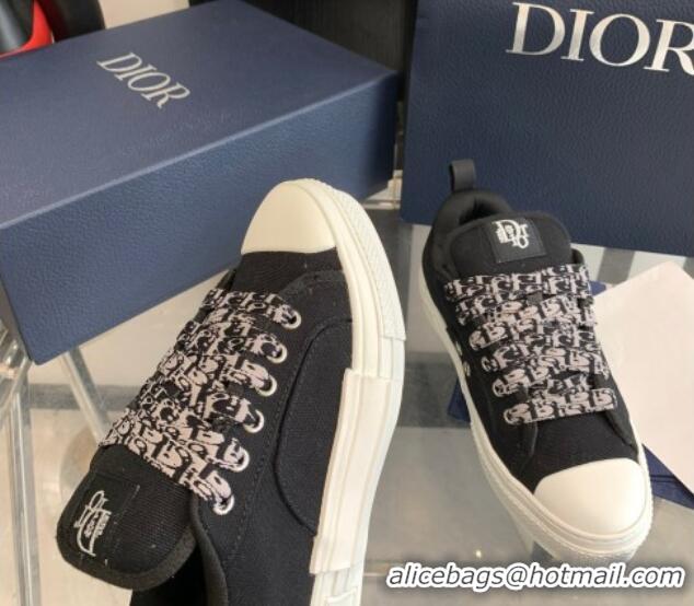 Popular Style Dior BY ERL B23 Skater Sneakers in Black Cotton Canvas 022820