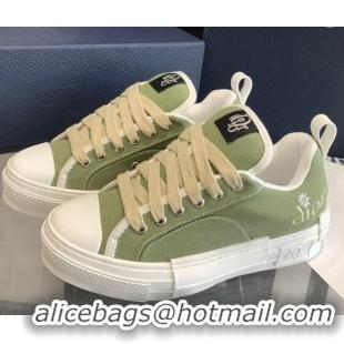 Cheap Price Dior BY ERL B23 Skater Sneakers in Green Cotton Canvas 3022821