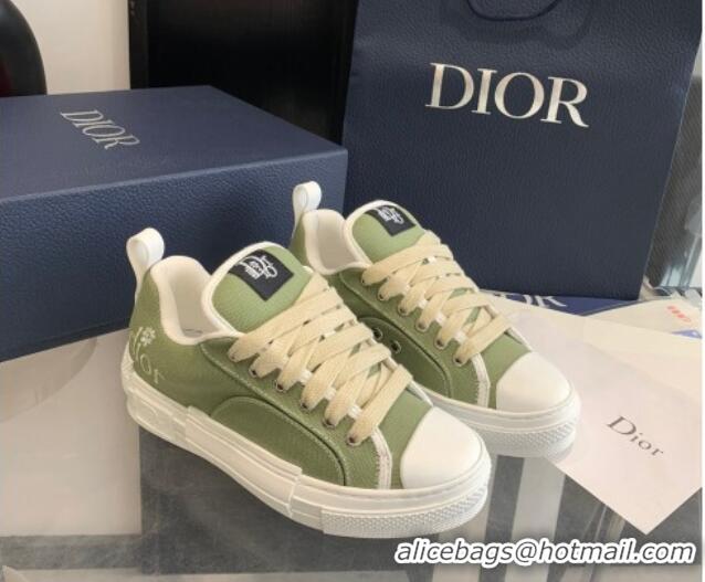 Cheap Price Dior BY ERL B23 Skater Sneakers in Green Cotton Canvas 3022821