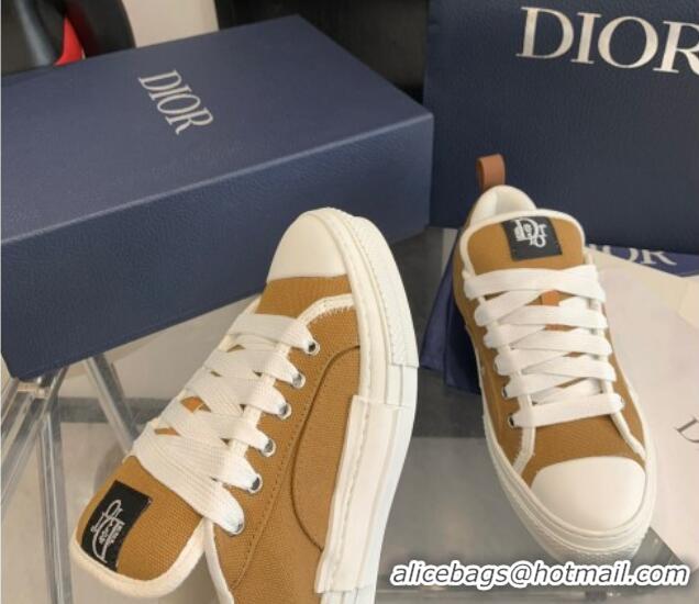 Good Quality Dior BY ERL B23 Skater Sneakers in Brown Cotton Canvas 022822