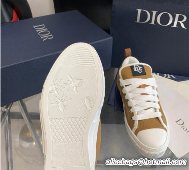 Good Quality Dior BY ERL B23 Skater Sneakers in Brown Cotton Canvas 022822