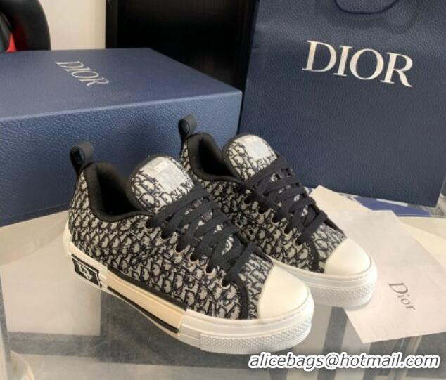 1:1 aaaaa Dior BY ERL B23 Skater Sneakers in Blue and Beige Oblique Embroidered Cotton 022827