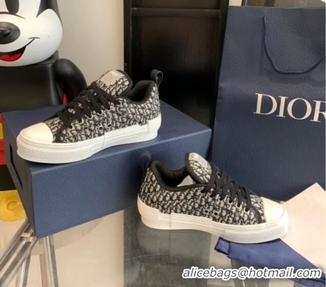 1:1 aaaaa Dior BY ERL B23 Skater Sneakers in Blue and Beige Oblique Embroidered Cotton 022827