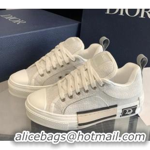 1:1 Dior BY ERL B23 Skater Sneakers in Light Grey Oblique Embroidered Cotton 022823