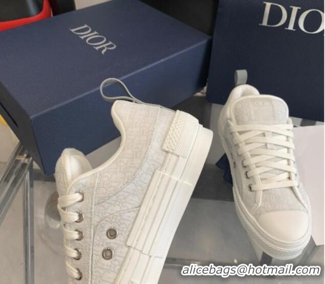 1:1 Dior BY ERL B23 Skater Sneakers in Light Grey Oblique Embroidered Cotton 022823