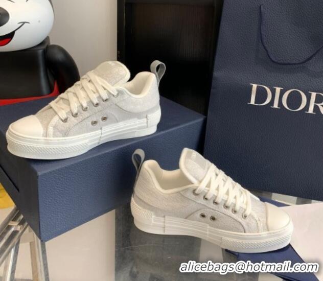 1:1 Dior BY ERL B23 Skater Sneakers in Light Grey Oblique Embroidered Cotton 022823