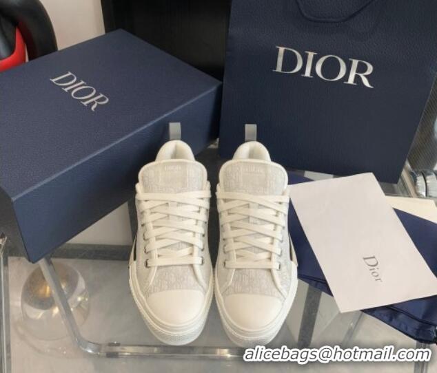 1:1 Dior BY ERL B23 Skater Sneakers in Light Grey Oblique Embroidered Cotton 022823