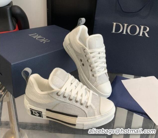 1:1 Dior BY ERL B23 Skater Sneakers in Light Grey Oblique Embroidered Cotton 022823