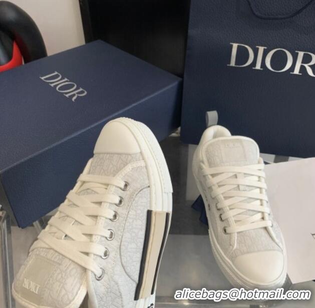 1:1 Dior BY ERL B23 Skater Sneakers in Light Grey Oblique Embroidered Cotton 022823