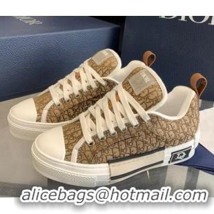 Best Product Dior BY ERL B23 Skater Sneakers in Brown Oblique Embroidered Cotton 022825