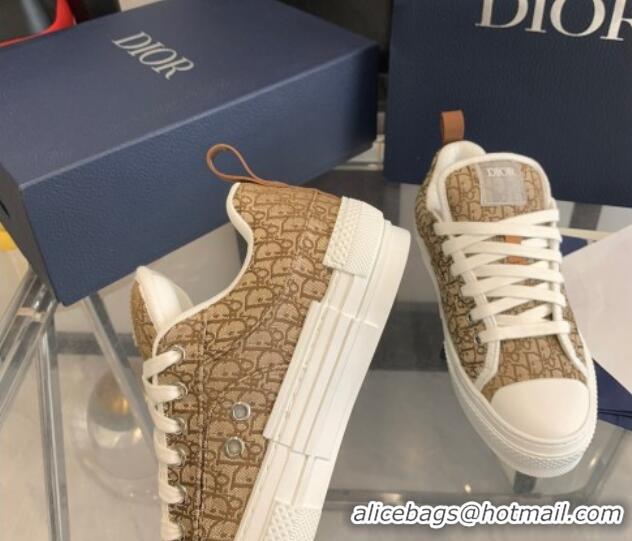 Best Product Dior BY ERL B23 Skater Sneakers in Brown Oblique Embroidered Cotton 022825