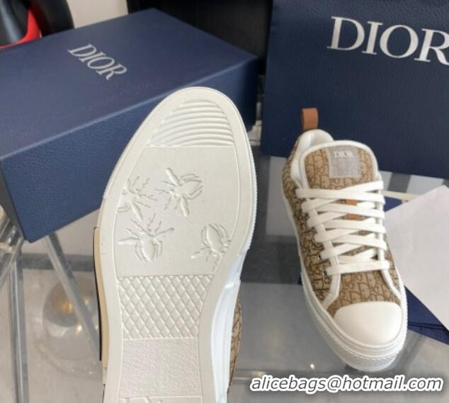 Best Product Dior BY ERL B23 Skater Sneakers in Brown Oblique Embroidered Cotton 022825