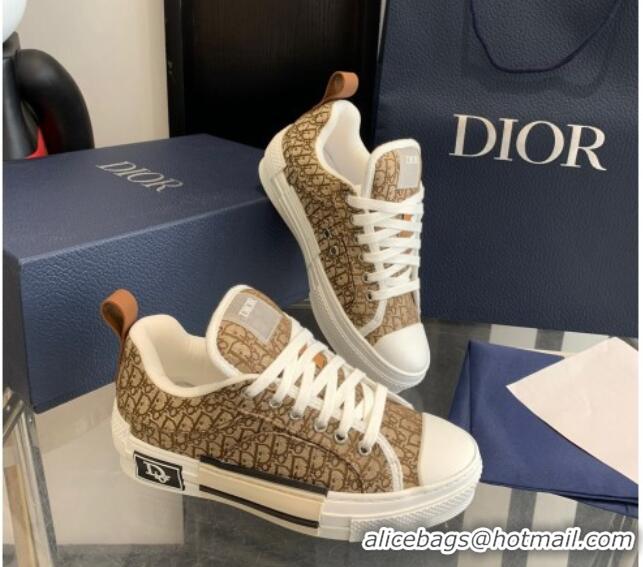 Best Product Dior BY ERL B23 Skater Sneakers in Brown Oblique Embroidered Cotton 022825