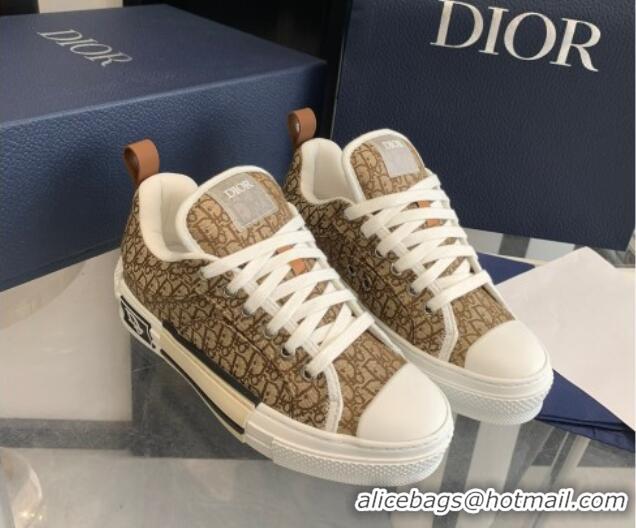 Best Product Dior BY ERL B23 Skater Sneakers in Brown Oblique Embroidered Cotton 022825