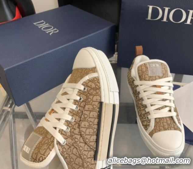 Best Product Dior BY ERL B23 Skater Sneakers in Brown Oblique Embroidered Cotton 022825