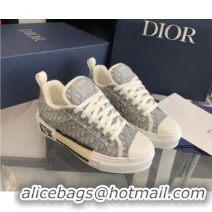 Good Quality Dior BY ERL B23 Skater Sneakers in Grey Oblique Embroidered Cotton 022826