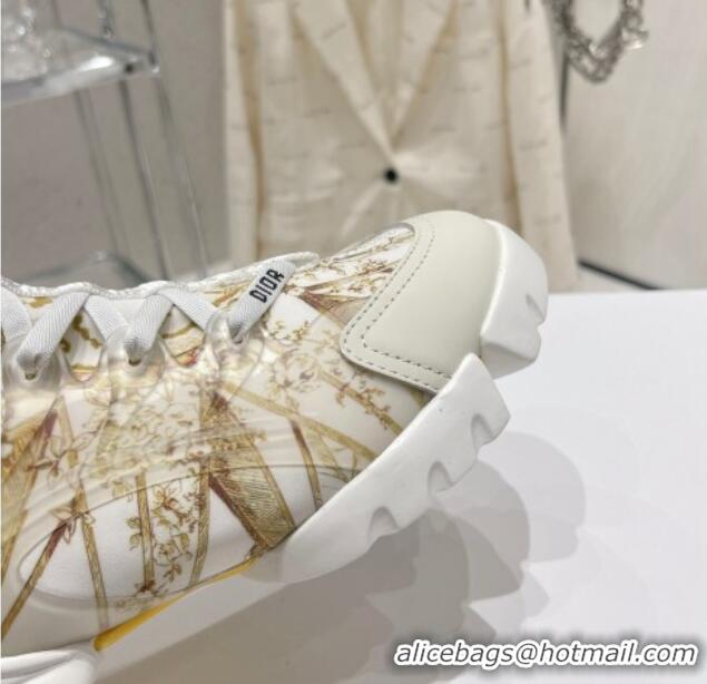 Good Product Dior D-Connect Sneaker in Gold Multicolor Technical Fabric with Reve d'Infini Print 022833