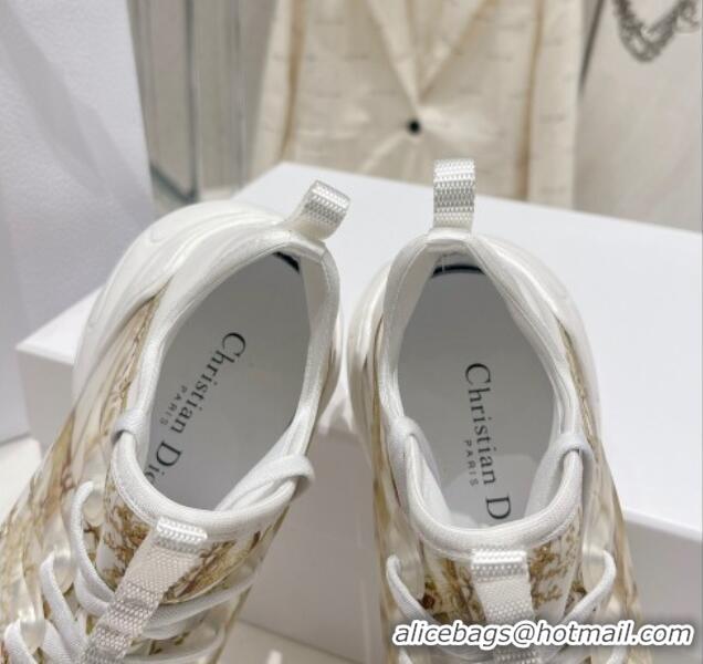 Good Product Dior D-Connect Sneaker in Gold Multicolor Technical Fabric with Reve d'Infini Print 022833