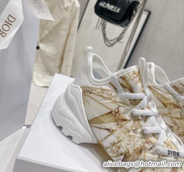 Good Product Dior D-Connect Sneaker in Gold Multicolor Technical Fabric with Reve d'Infini Print 022833