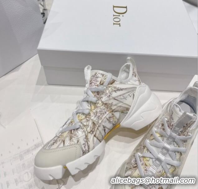 Discount Dior D-Connect Sneaker in White Multicolor Technical Fabric with Reve d'Infini Print 022834