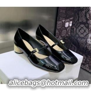 Unique Style Dior D-Shine Ballet Pumps 3.5cm in Patent Leather with Pearls 030223