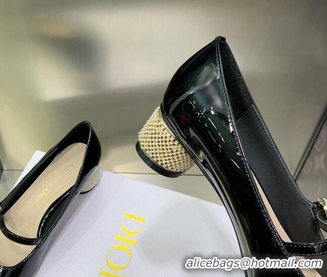 Unique Style Dior D-Shine Ballet Pumps 3.5cm in Patent Leather with Pearls 030223