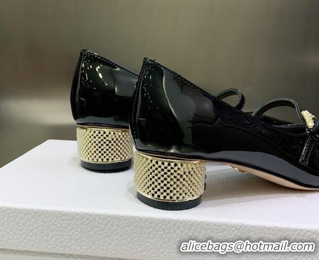 Unique Style Dior D-Shine Ballet Pumps 3.5cm in Patent Leather with Pearls 030223