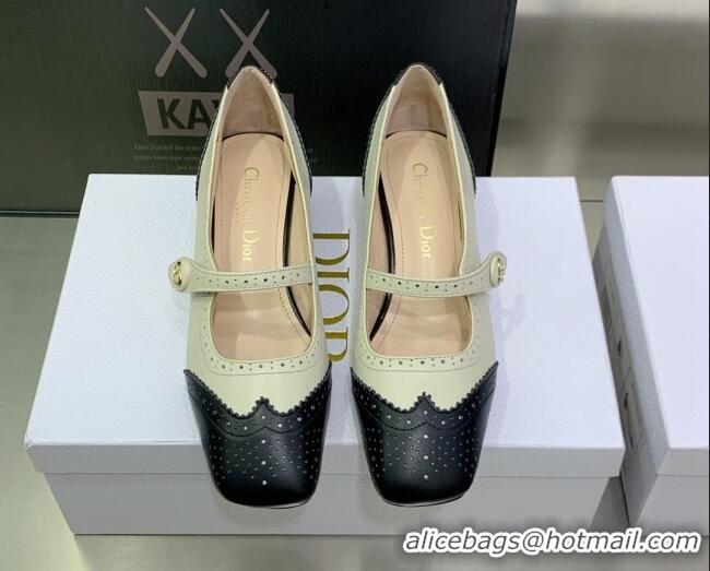 Durable Dior Spectadior Ballet Pumps 3.5cm in Perforated Calfskin Black/White 030225