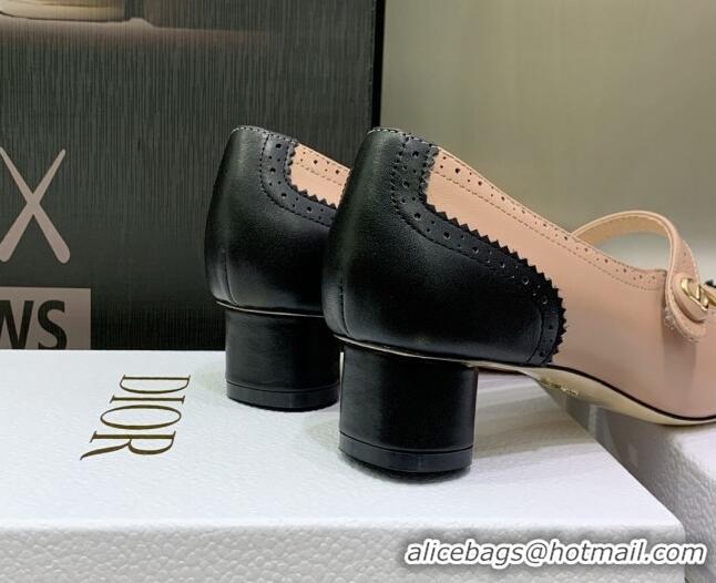 Good Quality Dior Spectadior Ballet Pumps 3.5cm in Perforated Calfskin Black/Nude 030225