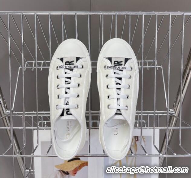 Pretty Style Dior Walk'n'Dior Low-top Platform Sneakers in White Cotton 0321039