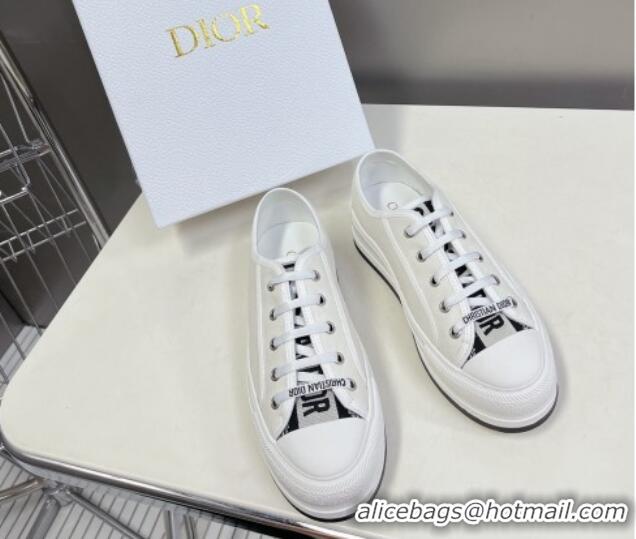 Pretty Style Dior Walk'n'Dior Low-top Platform Sneakers in White Cotton 0321039