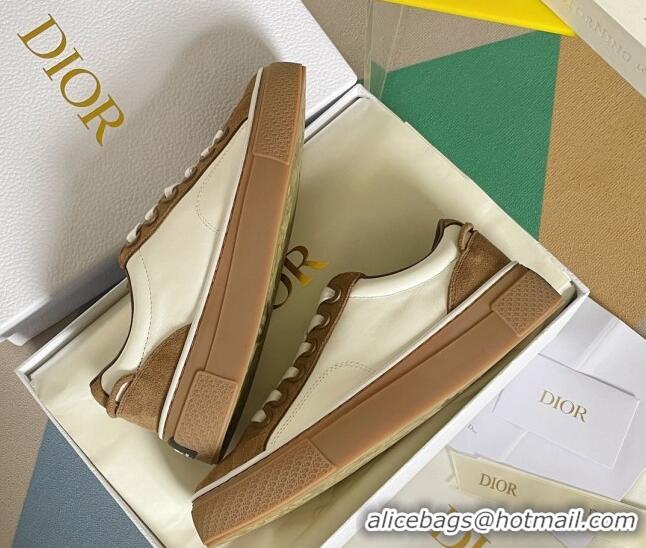 Most Popular Dior Walk'n'Dior Sneakers in Suede and Leather White/Brown 0321042