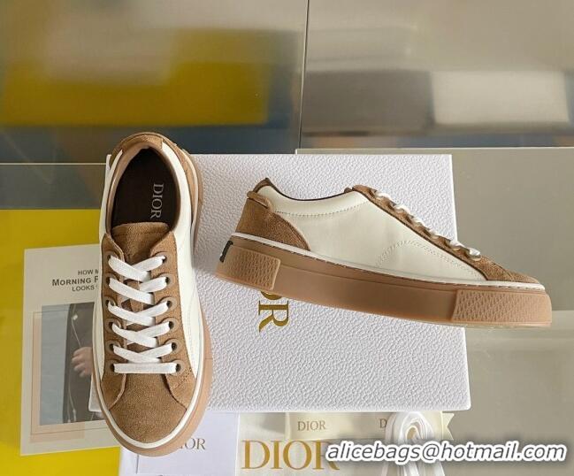 Most Popular Dior Walk'n'Dior Sneakers in Suede and Leather White/Brown 0321042