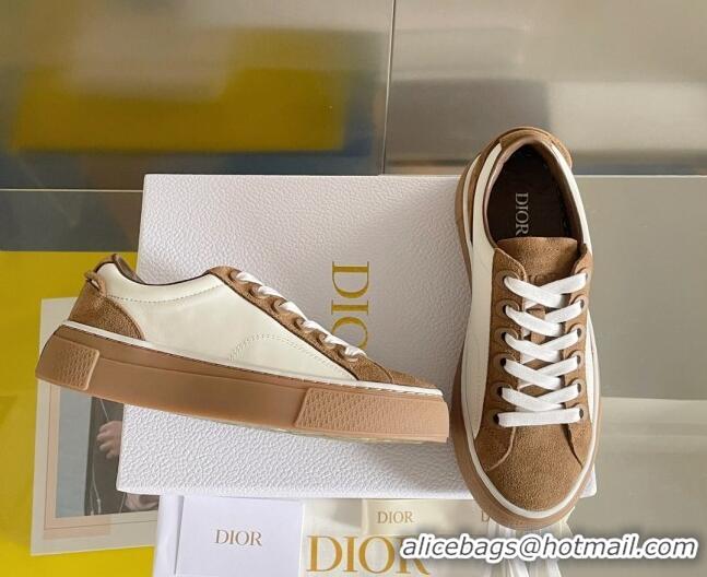 Most Popular Dior Walk'n'Dior Sneakers in Suede and Leather White/Brown 0321042