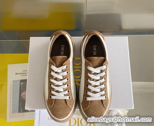 Most Popular Dior Walk'n'Dior Sneakers in Suede and Leather White/Brown 0321042