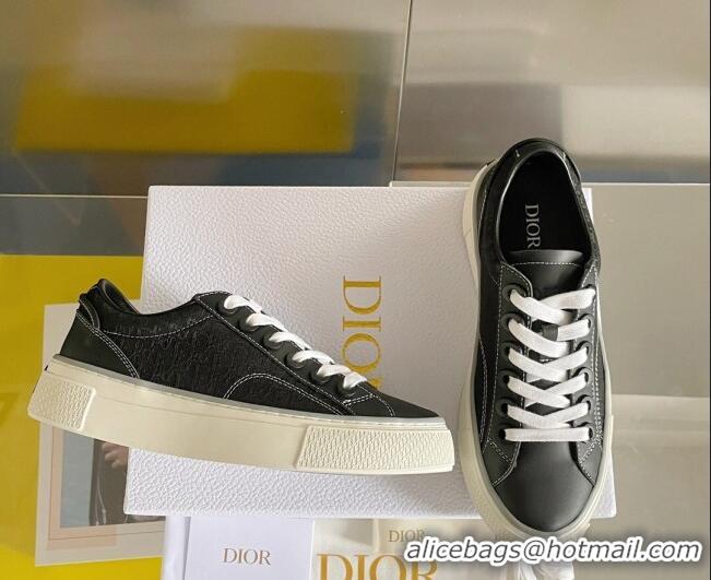 Top Design Dior Walk'n'Dior Sneakers in Oblique Cotton and Leather Black 0321045