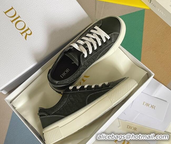 Top Design Dior Walk'n'Dior Sneakers in Oblique Cotton and Leather Black 0321045