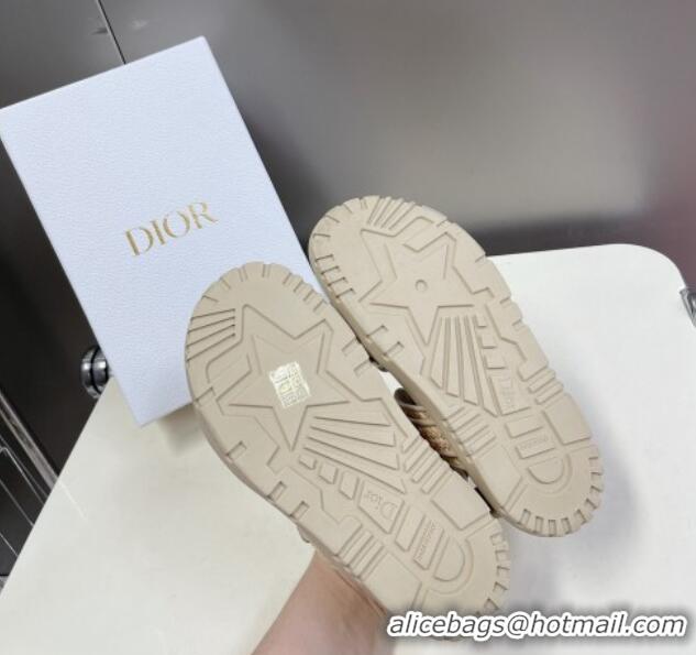 Durable Dior DiorAct Raffia Flat Strap Sandals Beige 0321046