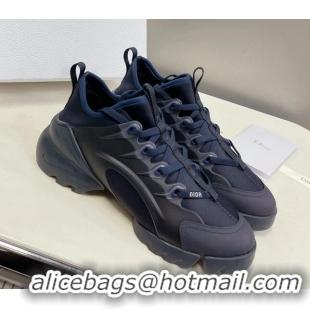 Best Price Dior D-Connect Sneakers in Black and Navy Blue Technical Fabric 0329010