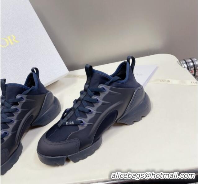 Best Price Dior D-Connect Sneakers in Black and Navy Blue Technical Fabric 0329010