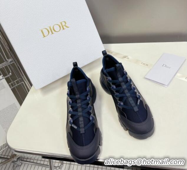 Best Price Dior D-Connect Sneakers in Black and Navy Blue Technical Fabric 0329010