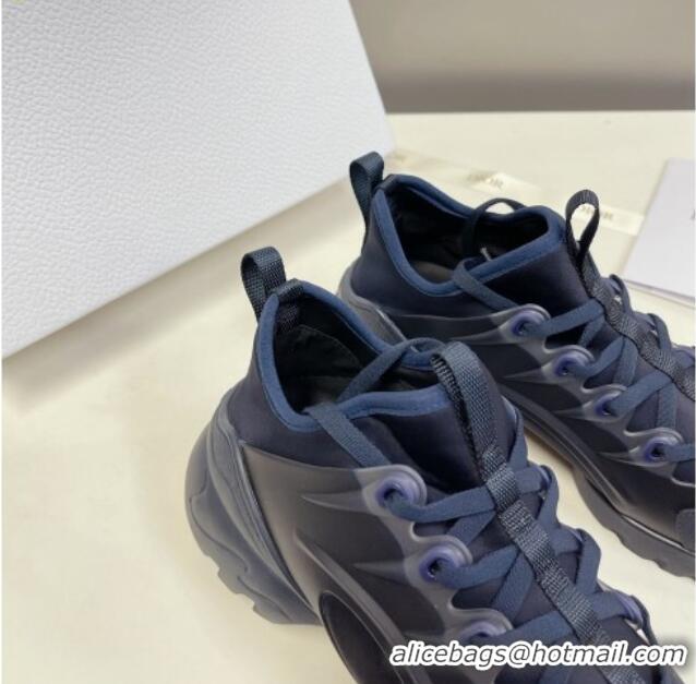 Best Price Dior D-Connect Sneakers in Black and Navy Blue Technical Fabric 0329010