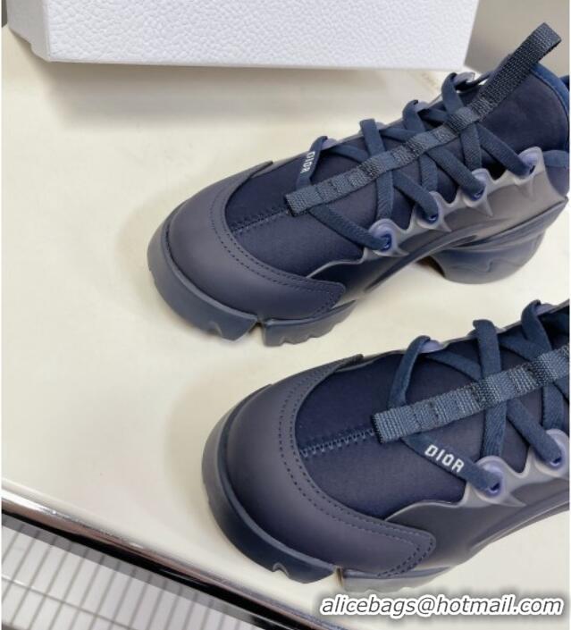 Best Price Dior D-Connect Sneakers in Black and Navy Blue Technical Fabric 0329010