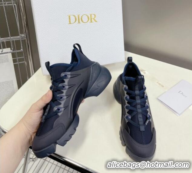 Best Price Dior D-Connect Sneakers in Black and Navy Blue Technical Fabric 0329010