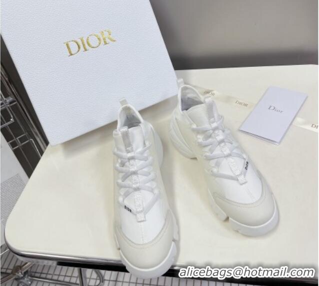 Durable Dior D-Connect Sneakers in White Technical Fabric 0329011