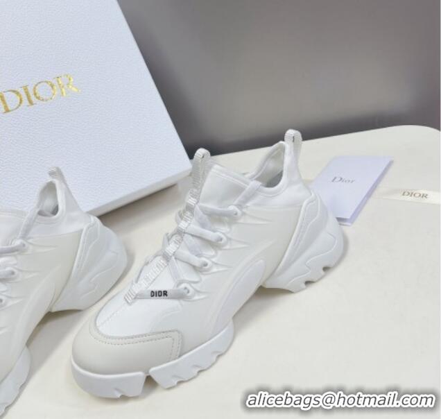 Durable Dior D-Connect Sneakers in White Technical Fabric 0329011